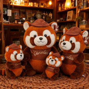 Peluche Personalizzato a Forma di Procione, Piccolo Panda di Peluche, Cuscino Morbido a Forma di Procione Marrone, Regalo per Bambini, Vendita all'Ingrosso Economica - Product Image 1