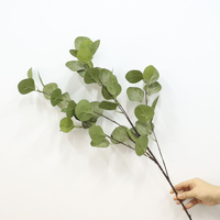ES002 Prix de gros Nouveau design Feuilles d'eucalyptus en plastique argentées bon marché Écologiques Durables Décoration de mariage