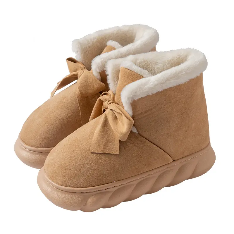 Factory Customized Plush Thick Suede Cotton Shoes Fur Winter Warm Boots Women Snow Boots For Women