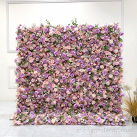 GNW Arrangement de luxe guirlande Rose mur de mariage scène plafond décoratif 3D enroulé Blush Rose panneaux de fleurs artificielles 2022