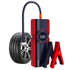 Versatile 12V inflator car air pump with air compressor portable with light and starter power