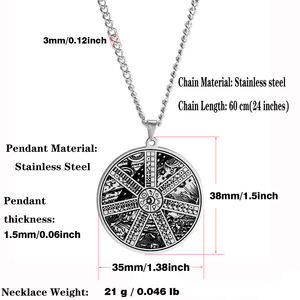 Collier pendentif en acier inoxydable, oracule <span class=keywords><strong>des</strong></span> dominos, pratique de la divination, talisman de prédiction du futur - Product Image 4