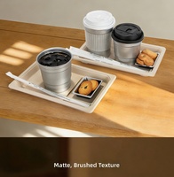 Gobelet élégant et léger en aluminium brossé jetable pour café, boissons froides ou chaudes, idéal pour les cafés