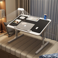 Table de lit portable en MDF réglable en hauteur, table d'appoint pour ordinateur portable, table paresseuse pour baie vitrée, pliable, de type panneau, rétractable