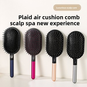 Brosse <span class=keywords><strong>à</strong></span> cheveux en acier compacte et portable personnalisée pour le soin du cuir chevelu, avec <span class=keywords><strong>coussin</strong></span> <span class=keywords><strong>d</strong></span>'<span class=keywords><strong>air</strong></span> et peigne <span class=keywords><strong>d</strong></span>émêlant <span class=keywords><strong>à</strong></span> dents larges, pour cheveux secs et humides - Product Image 2
