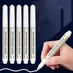 Bianco rapido asciutto eco-friendly 2mm pennarello piatto punta impermeabile scarabocchio <span class=keywords><strong>per</strong></span> la pittura di cuoio tessuto di pietra di legno metallo - Product Image 3