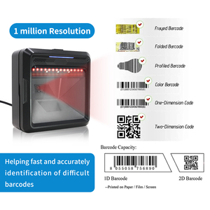 MP8000 2D QR Escáner de código de barras de escritorio Megapixel Pixel Ultra alto rendimiento para supermercado POS Interfaz USB en stock - Product Image 5