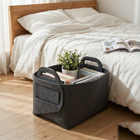 Panier de rangement en feutre fait main pliable avec poignées pour organisateur d'étagère domestique, salon, chambre d'enfant, paniers à linge