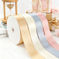 Ruban en satin de polyester écologique de 4 cm, tissu floral de luxe à la mode coréenne pour anniversaire, Saint-Valentin, Noël - Éternel