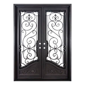 Approvisionnement d'usine <span class=keywords><strong>pas</strong></span> <span class=keywords><strong>cher</strong></span> portes en métal en fer forgé porte en fer faisant la conception de porte en fonte de Machine - Product Image 2