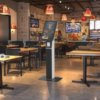 tout-en-un interactif à écran tactile pour la restauration rapide, permettant la commande et le paiement en libre-service