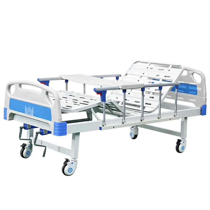 Vendita calda della fabbrica fornitura diretta clinica manuale medico due manovella letto di ospedale con il prezzo poco costoso