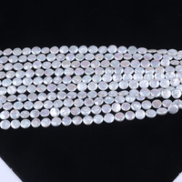 Chaînes de perles d'eau douce AA de 11-12 mm, forme de pièce de monnaie, perles en vrac