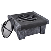 SEJR — foyer carré en oxyde de magnésium, grille pour barbecue, jardin MGO extérieur, Table brûlant pour bois,