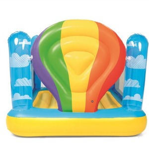 Trampolín Inflable Infantil para Interiores, Casa de Juegos de 220x90 cm, PVC Reforzado, Arcoíris, para Uso Doméstico - Product Image 2