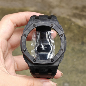 Kit de modification populaire haut de gamme Xinying multicolore 44mm Ga2100 avec boîtier de montre de remplacement en fibre de carbone et bracelet en caoutchouc silicone, compatible avec - Product Image 1