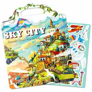 New Design <b>Creative</b> Play Children Quiet Book Parent-Child Interactive Castle in the Sky Reusable Jelly Stickers Activity Book - Product Image 1