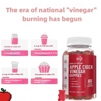 Gummies de beauté au vinaigre de cidre de pomme, antioxydant, détoxifiant et pour la gestion du poids, sans danger pour les femmes enceintes, 60 unités