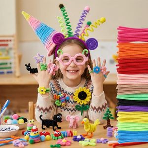 Nettoyants pour pipes colorés en vrac, 100 pièces en 5 couleurs vibrantes (vert, bleu, rose, jaune, rose vif), fournitures d'artisanat pour loisirs créatifs - Product Image 3