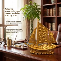 Ornement en alliage Bateau Dragon pour la prospérité et la paix, fabriqué en Chine, décoration maison/bureau pour mariages et inaugurations de maisons, exclusif