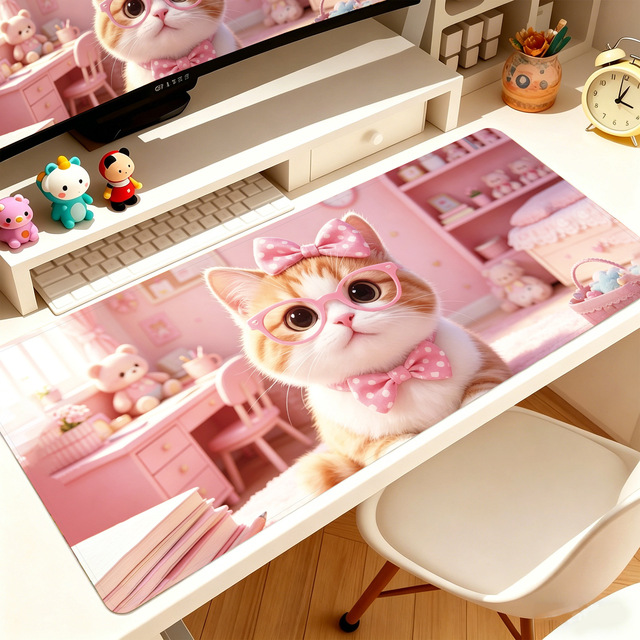 Kawaii Anime 3D Custom Size Large Gaming Mouse Pad with Wrist Rest Anti-Slip Rubber Bottom for PC Gamers Students Freedom