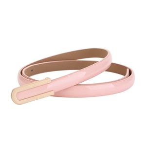 Cinturón de Mujer de Cuero Sintético con Hebilla en U de Aleación, Estilo Delgado, <span class=keywords><strong>Rojo</strong></span>, Versátil y Moderno - Product Image 6