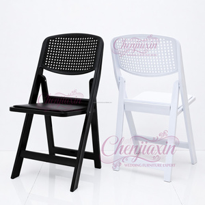 <span class=keywords><strong>Silla</strong></span> <span class=keywords><strong>Plegable</strong></span> Moderna de Plástico Blanco, <span class=keywords><strong>Silla</strong></span> Portátil Ligera de Resina PP con Respaldo Tejido para Eventos y Fiestas al Aire Libre - Product Image 2