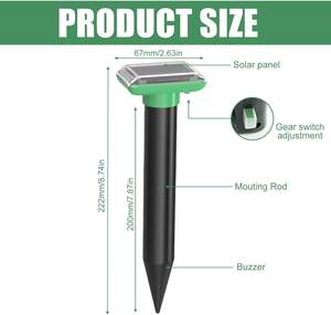 Saijzek Güneş Enerjili Ultrasonik Yılan, Köstebek, Güvercin, Köstebek Kovucu Titreşimli Cihaz, Dış Mekan Çimenleri ve Çiftlikler İçin - Product Image 6