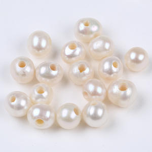 Perlas Cultivadas de Agua Dulce Blancas de 8-9 mm al por Mayor, Forma de Patata, Agujeros Ampliados, para Joyería DIY con Cuentas Sueltas Naturales Estilo Zhuji - Product Image 3