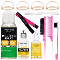 Kit de pulvérisation pour la fixation de la dentelle, dissolvant de colle pour perruques, bande élastique, brosses, peigne, rasoir et bonnets de perruque pour l'installation de perruques