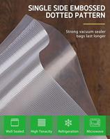 Emballage en plastique, pochette de conservation des aliments, emballage personnalisé, sac d'étanchéité enroulable texturé en nylon PA, sacs et rouleaux de scellage sous vide gaufrés