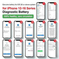 Batterie de remplacement authentique super capacité et diagnosticable pour iPhone 12, 13, 14, 15 Pro Max, Mini, Plus