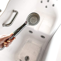 Bak Mandi Whirlpool Hidroterapi Portabel Beroda, Model Berdiri Sendiri untuk Lansia, Warna Putih Modern, Dilengkapi 1 Set Shower Tangan