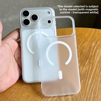 Étui magnétique pour iPhone 18 Pro Max, fin, mat, anti-traces de doigts, effet peau, en PC rigide, compatible avec iPhone 18 Pro, 17, 16, 15