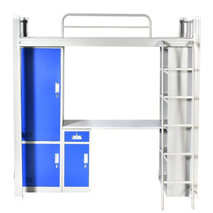 Недорогие двухъярусные кровати с рабочим столом, стол для взрослых, металлическая двухъярусная кровать в общежитии - Product Image 1