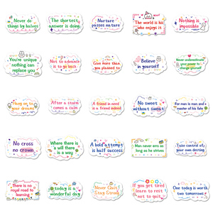 Vendita di fabbrica 50 pezzi Graffiti ispiratori inglese frasi brevi adesivi frasi colorate decorazione personalità del telefono cellulare - Product Image 4