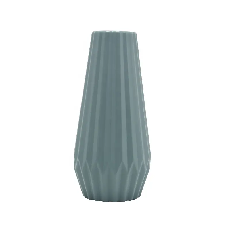 Vase à fleurs en plastique, Pot de fleurs en céramique Origami, Vases en plastique pour salle, couloir, maison, bureau, nouveau Design 1 pièce