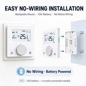 Termostato Wireless Programmabile Smart Wifi Tuya per Caldaie o Sistemi di Riscaldamento dell'Acqua - Product Image 4