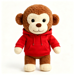 Simpatico <span class=keywords><strong>Peluche</strong></span> Scimmia con Cappuccio alla Moda, in Tessuto Premium di Alta Qualità - Product Image 1