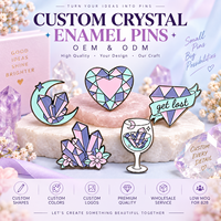 Épingles en métal personnalisées en émail cristal, qualité fiable, service d'exportation, cadeau tendance, promotion de marque, épingles en métal diamant cristal