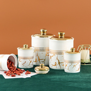 Ensemble de 7 pots à épices en porcelaine au design unique, très demandé, pour la cuisine, avec support métallique - Product Image 3