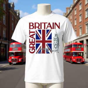 Camiseta vintage con bandera Union Jack de Gran Bretaña, unisex, para adultos, color blanco - Product Image 1