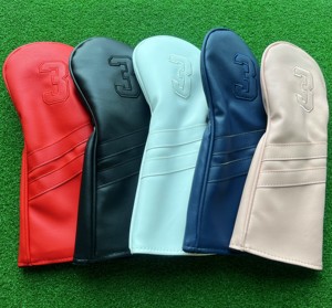 Ensemble <span class=keywords><strong>de</strong></span> housses <span class=keywords><strong>de</strong></span> tête <span class=keywords><strong>de</strong></span> club <span class=keywords><strong>de</strong></span> golf en cuir <span class=keywords><strong>blanc</strong></span> <span class=keywords><strong>de</strong></span> qualité supérieure pour Driver, Fairway <span class=keywords><strong>et</strong></span> Hybride, personnalisables OEM, vente en gros - Product Image 4