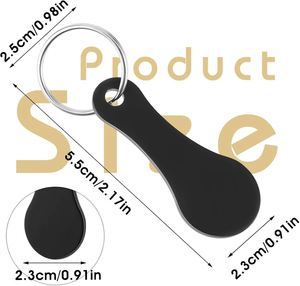 Stainless Steel Shopping Trolley Tokens Key Ring <b>Keychain</b> for Grocery Shopping Cart - Product Image 2