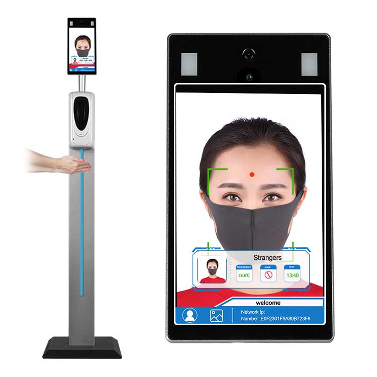 8 дюймов Android распознавания лица сканер температуры лица термальный лихорадка обнаружения киоск