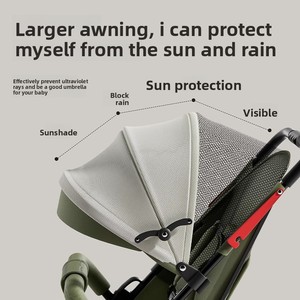 Cochecito de Bebé Ligero Plegable de 4 Ruedas con Plegado de un Clic, Reclinable en Posición Sentada y Acostada, Sistema de Viaje para Niños de 0 a 3 Años - Product Image 5