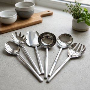 Juego de Cucharas para Servir, Cucharas de Acero Inoxidable para Cocina, Cucharas de Mango Largo para Servir Sopa, Postre, Café, Vajilla, Restaurante - Product Image 3