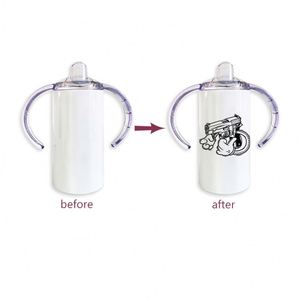 Bouteille d'eau <span class=keywords><strong>isotherme</strong></span> pour bébé de 12 oz, modèle skinny, vierge pour sublimation, avec paille droite anti-fuite, couvercle et paille - Product Image 3
