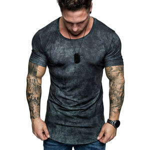 Camisetas de entrenamiento de cáñamo curvo para hombre, camisa de manga corta, blusa lisa con diseños de impresión personalizados por sublimación - Product Image 6