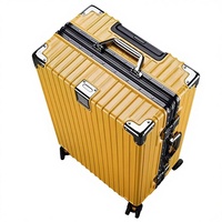 Valise d'affaires en aluminium avec cadre en aluminium, grande capacité, serrure à code TSA, roues pivotantes, interface USB, valise à roulettes unisexe
